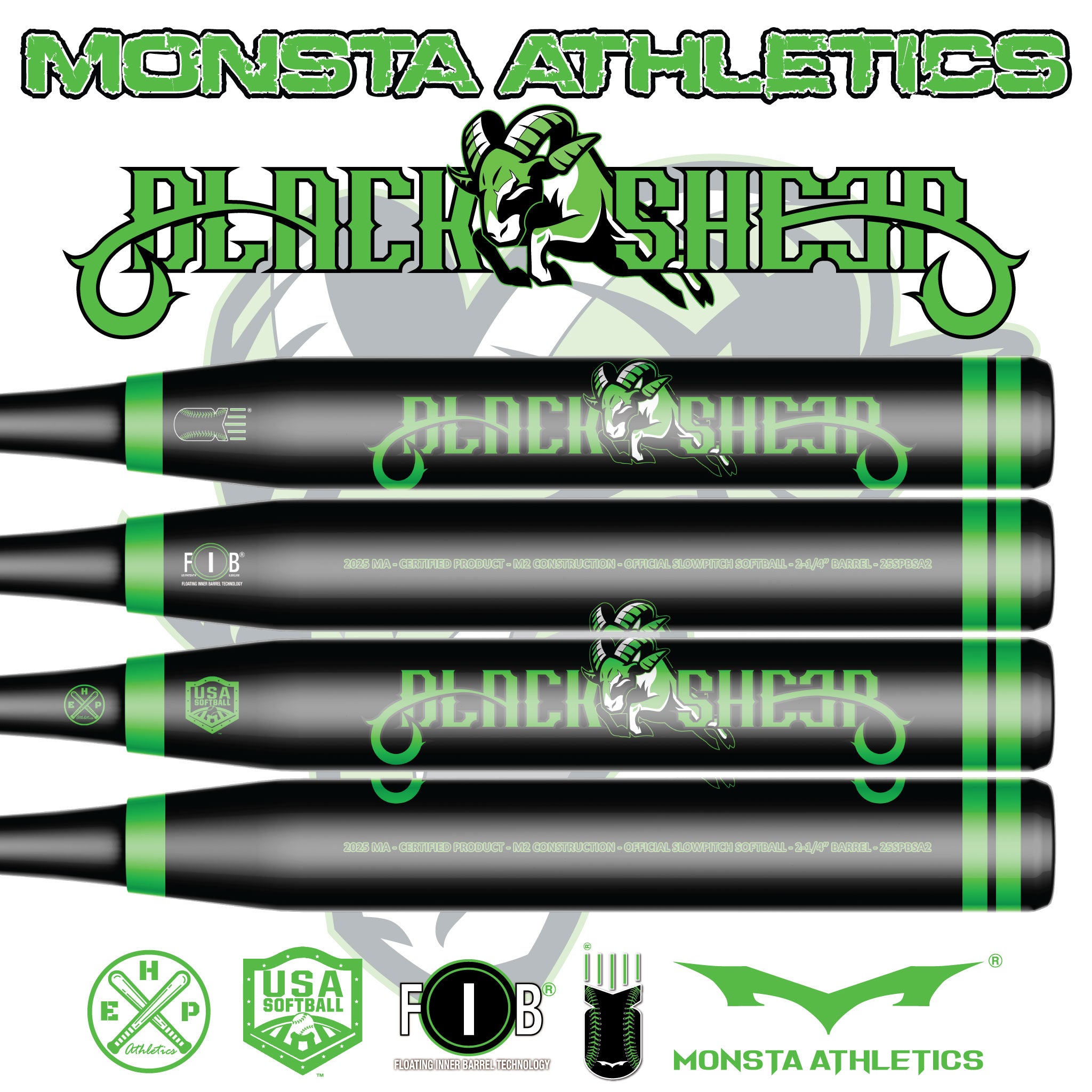 2026 EHP USA ASA Green Foil Black Sheep Slowpitch Softball Bat