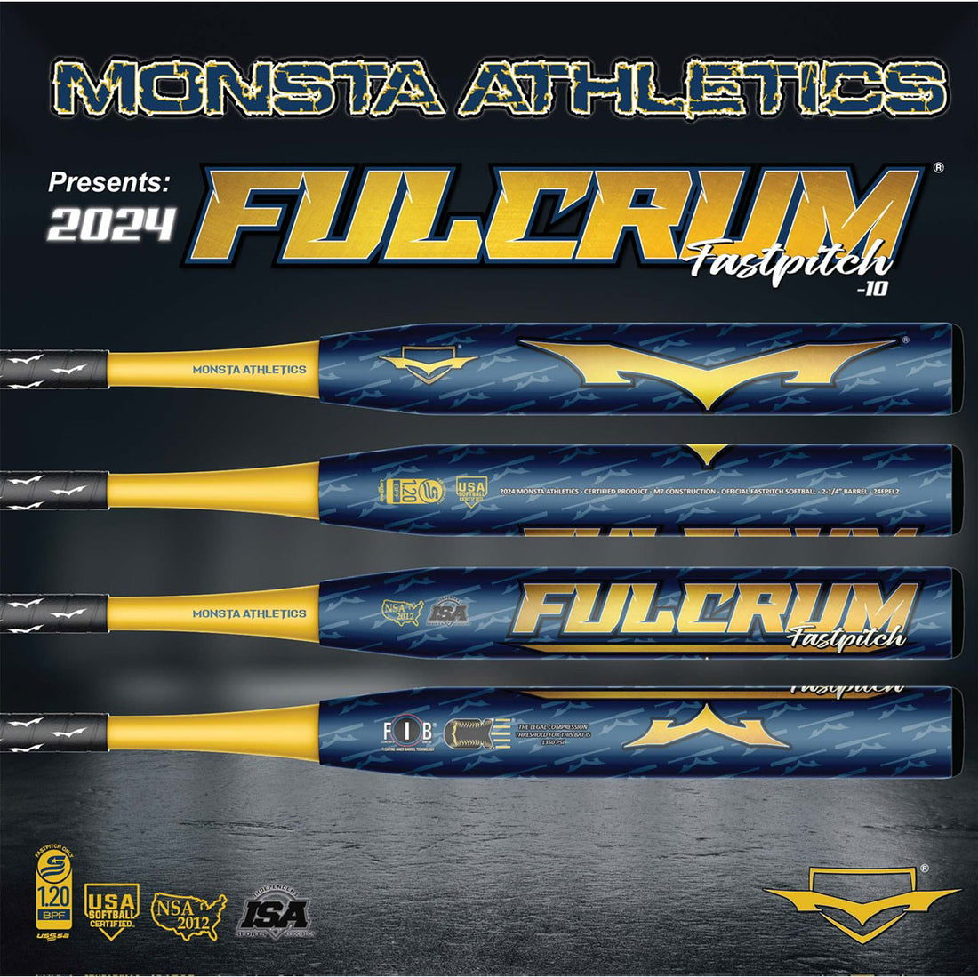 2023 Fulcrum 10 USSSA USA ASA NSA Fastpitch Softball Bat Monsta