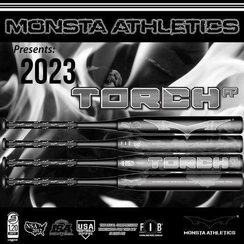 Monsta Athletics Black and Charcoal Gray 2023 Torch -10 USSSA USA ASA NSA Fastpitch Softball Bat